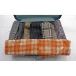 SUITCASE WITH SELECTION OF MATERIAL INCLUDING STRATHMORE OF FORFAR WOOL & OTHER LENGTHS