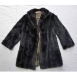 DARK BROWN MINK FUR COAT