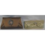 RODO GOLD CLUTCH BAG WITH EMBELLISHMENT WITH ORIGINAL RECEIPT AND DANIELE CORNAGGIA BRONZE CLUTCH