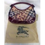 NEW SMALL BURBERRY SUPER NOVA CHECK BERRY RED STARS HERNVILLE HOBO BAG