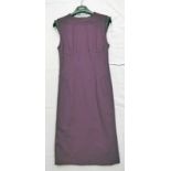 VERSACE BERRY PURPLE SLEEVELESS KNEE LENGTH DRESS SIZE 42 WITH ORIGINAL RECEIPT