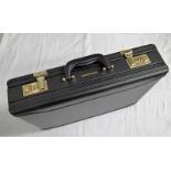 CUSTOM BLACK LEATHER BRIEFCASE WITH COMBINATION LOCKS 46 X 33 X 11 CM