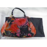 FENDI ZUCCHINO FOREVER FLORAL SHOULDER BAG BLACK MULTICOLOUR WITH ORIGINAL RECEIPT