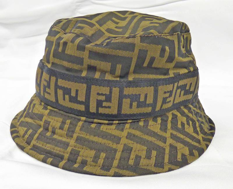 FENDI BROWN ZUCCHINO BUCKET HAT SIZE SMALL WITH ORIGINAL RECEIPT