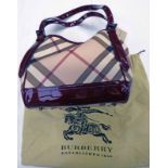 NEW LARGE BURBERRY LEATHER SUPERNOVA CHECK BERRY RED SHOULDER BAG Condition Report: