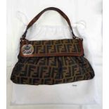 NEW FENDI BROWN ZUCCA CHEF SHOULDER BAG Condition Report: internals & externals