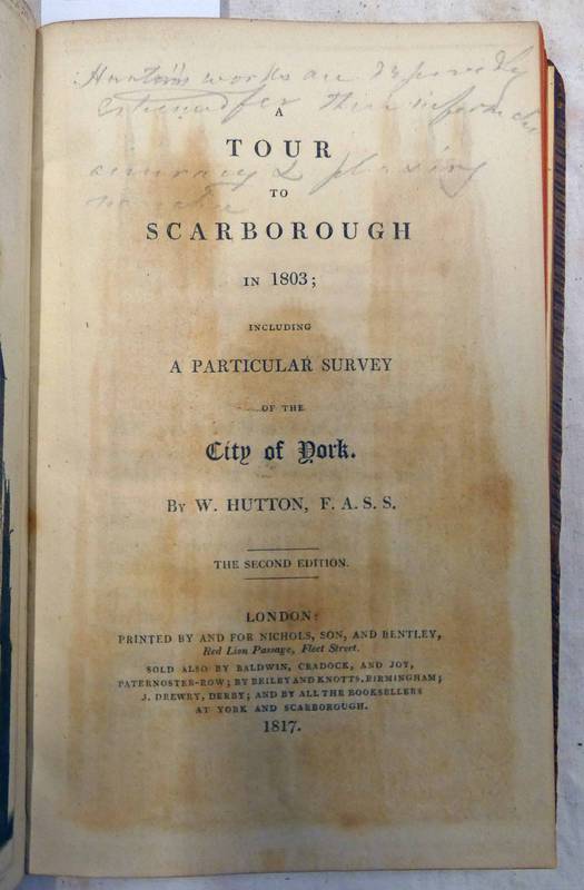 A TOUR TO SCARBOROUGH IN 1803; INCLUDING A PARTICULAR SURVEY OF THE CITY OF YORK BY W.