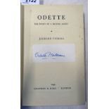 ODETTE THE STORY OF A BRITISH AGENT BY JERRARD TICKELL WITH STICKER ON TITLE PAGE SIGNED ODETTE