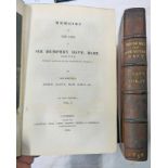 MEMOIRS OF THE LIFE OF SIR HUMPHRY DAVY BY HIS BROTHER JOHN DAVY IN 2 HALF LEATHER BOUND VOLUMES -