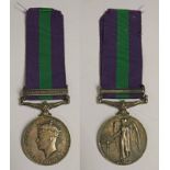 1918-62 GENERAL SERVICE MEDAL, GEORGE V , WITH PALESTINE 1945-48 TO A 1099 B CONST.