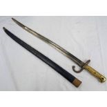 FRENCH MODEL 1866 BAYONET WITH 57CM LONG BLADE, HOOKED QUILLION,