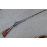 MID 18TH CENTURY BORE FLINTLOCK SPORTING GUN WITH 100.