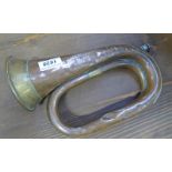 COPPER & BRASS BUGLE STAMPED HENRY POTTER & CO,