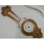 LATE 19TH CENTURY OAK BAROMETER