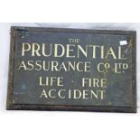 "THE PRUDENTIAL ASSURANCE CO LTD LIFE FIRE ACCIDENT" METAL AND WOOD WALL PLAQUE