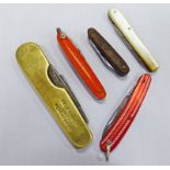 COLD FINGER FOLDING POCKET KNIFE AND 4 OTHERS -5-