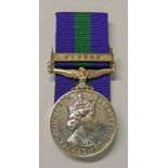 GENERAL SERVICE 1918-62 MEDAL WITH CYPRUS CLASP TO PRIVATE D HOWLETT OF THE MIDDLESEX REGIMENT