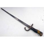 FRENCH 1874 GRAS BAYONET WITH 52CM LONG BLADE TURNED FIRE POKER