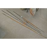 5 TRIBAL SPEARS WITH METAL HEADS AND WOODEN SHAFTS -5-