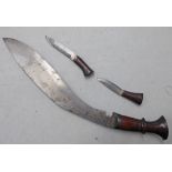KUKRI KNIFE WITH 30CM LONG BLADE OF CHARACTERISTIC DESIGN,