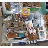 SELECTION OF VARIOUS ITEMS TO INCLUDE CIGARETTE TINS, SCALES,