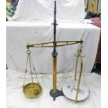 LATE 19TH EARLY 20TH CENTURY BEAM SCALES WITH CAST IRON BODY,
