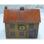 EARLY 19TH CENTURY PAINTED COTTAGE TEA CADDY,