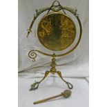 ARTS & CRAFTS STYLE BRASS GONG
