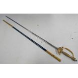 VICTORIAN COURT SWORD WITH 81CM LONG BLADE WITH ETCHED DECORATION TO INCLUDE 'BENNETT & CO CONDUITS