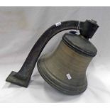 UNITED STATES NAVY BRASS BELL, MARKED "U.S.N.