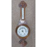 OAK ANEROID BAROMETER