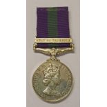 GENERAL SERVICE 1918-62 MEDAL WITH ARABIAN PENINSULA CLASP TO PRIVATE SALIM MUSABBIH OF THE T.O.