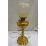 BRASS PARAFFIN STYLE LAMP