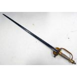 BRITISH 1798 PATTERN INFANTRY OFFICERS SWORD WITH A 81CM LONG SPADROON TYPE BLADE RETAINING TRACES