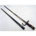 FRENCH 1874 GRAS BAYONET WITH 52CM LONG BLADE, TULLE,