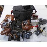 SELECTION OF CAMERAS INCLUDING VOIGHTLANDER VITO, AGFA, PAIR OF CARL ZEISS JENA BINOCULARS,