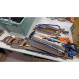 SELECTION OF WOODEN AND VINTAGE SAWS TO INCLUDE MAKERS SUCH AS SUPERIOR,