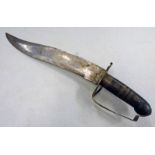 INTERESTING HEAVY BLADE KNIFE WITH 28CM LONG BLADE MARKED 'MILITARY SUPPLY SYNDICATE' WITH A METAL