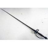 SMALL SWORD WITH 82CM LONG HOLLOW TRIANGULAR-SECTION BLADE,
