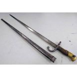 FRENCH MODEL 1874 GRAS BAYONET WITH A 52CM LONG BLADE, TULLE,