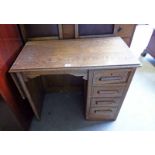 20TH CENTURY OAK DESK WITH 4 DRAWERS & DROP LEAF 72 CM TALL