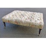 LATE 20TH CENTURY BUTTON BACK STOOL ON TURNED SUPPORTS BY GEORGE SMITH,