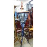 21ST CENTURY COPPER AND CAST IRON FREE STANDING HALLWAY LANTERN 205CM TALL