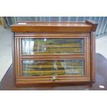 OAK SHOP STORAGE CASE WITH GLASS FRONT AND CURTAINS - 39CM LONG