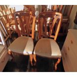 HARDWOOD EXTENDING DINING TABLE AND SET OF 6 CHAIRS