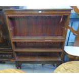 19TH CENTURY MAHOGANY OPEN BOOKCASE ON SQUARE SUPPORTS 169 CM WIDE