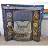 BLACK CAST IRON FIRE PLACE WITH TILE INSERTS & WHITE CAST IRON FIRE PLACE Condition