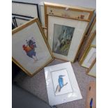 VARIOUS PRINTS AND WATERCOLOURS