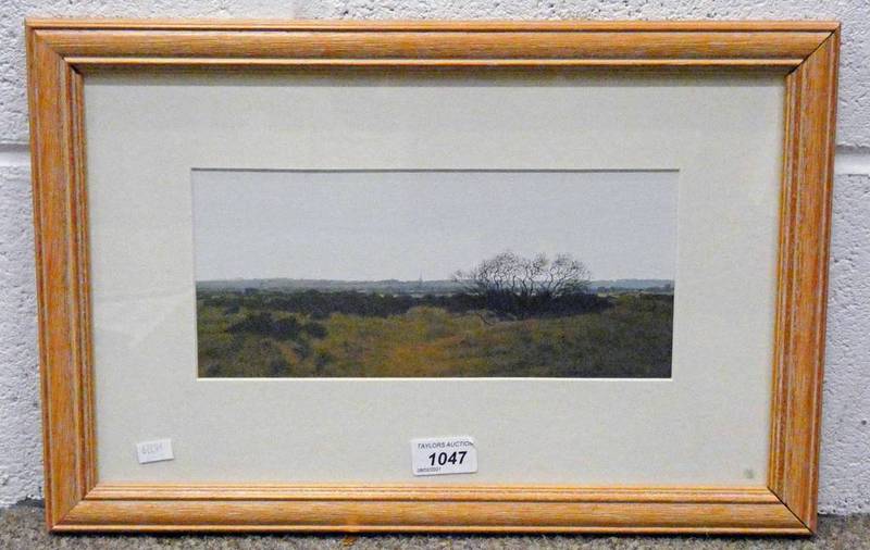 RODGER INSH, MONTROSE FROM THE NORTH, SIGNED & DATED 1991, FRAMED GOUACHE,