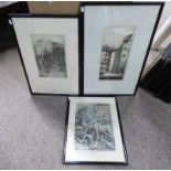 ETCHING LADY STAIRS CLOSE EDINBURGH SIGNED JOHNSTONE BAIRD,